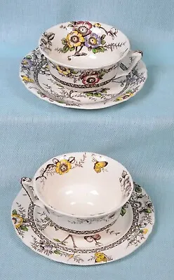 Buy Lot Of (2) Vintage Alfred Meakin MEDWAY Decor Dinnerware Floral CUPS & SAUCERS • 31.44£