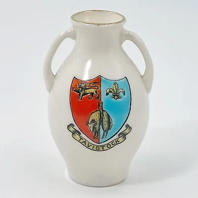 Buy W.h. Goss Crested China - Exeter Vase - Tavistock Matching Crest T.w. Greenfield • 12£