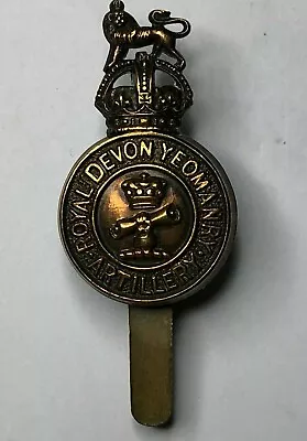 Buy WW2 Royal Devon Yeomanry Artillery Cap Badge Genuine • 40.86£