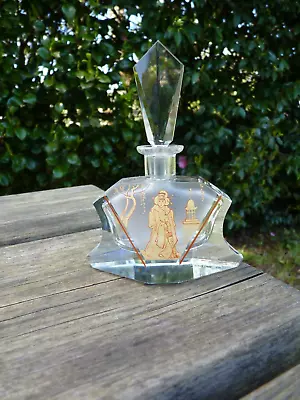 Buy Quality Art Deco Perfume Scent Bottle  Japanned Decoration Possibly Baccarat? • 28£