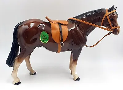 Buy Porcelain Melba Ware Bay Horse With Leather Saddle & Reins - Mint - 8  Tall • 19.95£