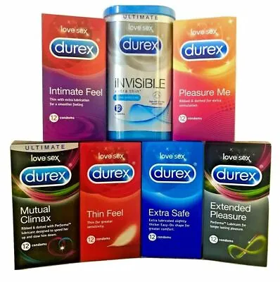 Buy Durex All Types Thin Feel, Extra Safe, Invisible, Pleasure Me, Performa Condoms • 57.99£