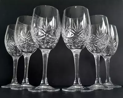 Buy Set Of 6 X Edinburgh Crystal  Serenade Cut Pattern Wine Glasses Signed 170mm • 57.99£