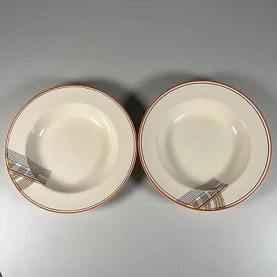 Buy Unique Solian Ware Soho Pottery 2x Bowls Art Deco Vintage 9” Diameter Orange • 15£