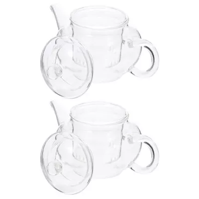 Buy Clear Glass Coffee Cups & Small Teapot With Infuser Set-SO • 17.85£