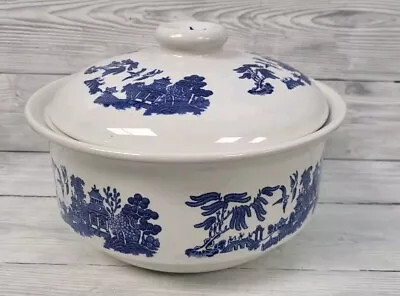 Buy Vintage Blue Willow Churchill England Covered Casserole Dish. PS • 30£