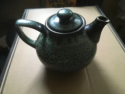 Buy Vintage Foster's Cornish Studio Pottery Green Honeycomb Lava Drip Glaze Teapot • 24.99£