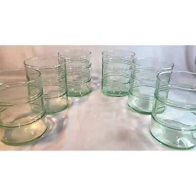Buy Martha Stewart Depression Glass Banded Ring Green Glasses Tumblers 4  Set Of 6 • 51.87£