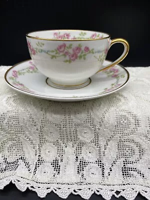 Buy Vintage CH Field Haviland Tea Roses Tea Cup & Saucer Set GDA France Limoges • 12.48£