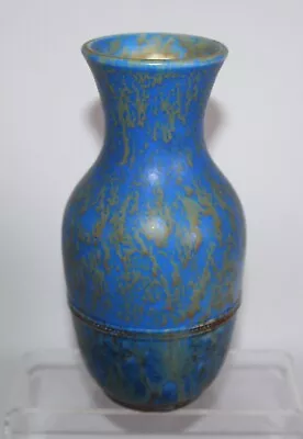 Buy Bretby Art Pottery Vase Blue With Green Drip Glaze 843c • 14.99£