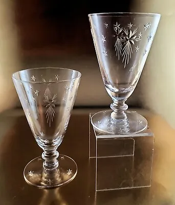 Buy Vintage 1940s Era Hawkes AQUILA Low Water Goblets 5.625  Acid-Etched Mark, NICE! • 38.57£