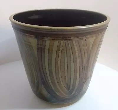 Buy Vintage Alvingham Pottery 1972 Gold And Green Hand Painted Planter Pot • 19.99£