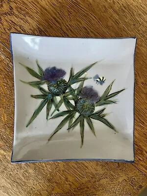 Buy Highland Stoneware Scotland Pottery Wave Form Plate-Thistle And Bee Pattern • 50£