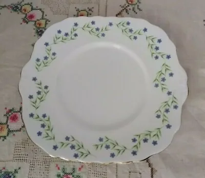 Buy Vintage Royal Vale Bone China Cake Sandwich Plate Small Blue Flowers 21cmx23cm • 8.99£