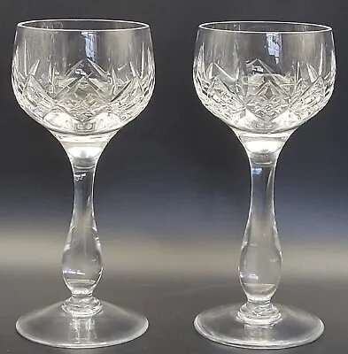 Buy Pair Vintage Stuart Crystal Glengarry Cambridge Hock Glasses 17.5cm Makers Mark • 16.99£