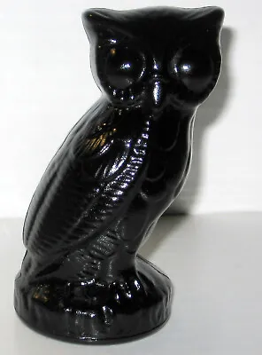 Buy Vintage Mosser Black Amethyst Glass Big Eyed Owl Figurine • 17.91£