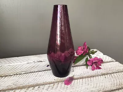 Buy Vintage Amethyst Glass Conical Vase • 18£