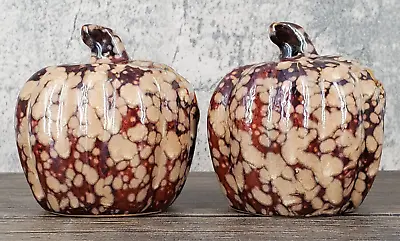 Buy Ceramic Fall Harvest Pumpkin Speckled Brown Glaze Thanksgiving Halloween Autumn • 24.03£