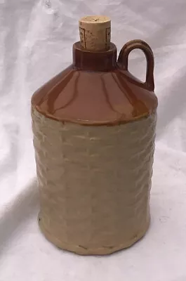 Buy Vintage Stoneware Flagon Liquor Jar - Basket Weave Texture • 4.99£