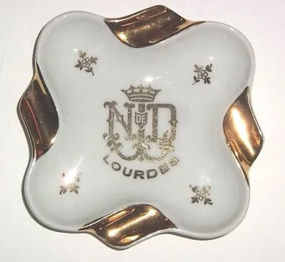 Buy Vintage Limoges Ashtray Lourdes Souvenir, France • 10.43£
