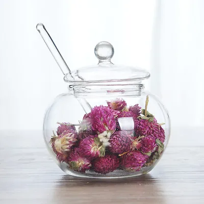 Buy Glass Jar Spoon And Lid Salt Container Seasoning Jars With Lid Pot • 11.99£