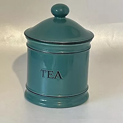 Buy Vtg Hornsea  Pottery Regency Tea Caddy Container Teale Green Blue  Trim Retro • 19.99£