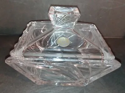 Buy Vintage Bohemia Lead Crystal 24% PbO Candy Dish With Lid Czech Republic *1 Chip* • 17.48£