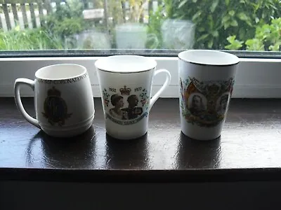 Buy Vintage Commemorative Mug, Cup & Beaker, 1935 - 1937 & 1977 - Spode, Falcon Ware • 12£