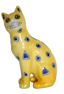 Buy The Curio Cabinet Cat Collection Franklin Mint GALLE Yellow Blue Porcelain-WRC • 75.59£