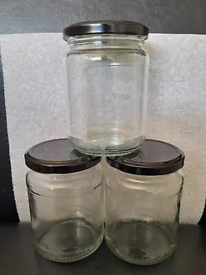 Buy 3 Small  Glass Jars  With Lids ,Reusable For Many Items.  • 2.95£