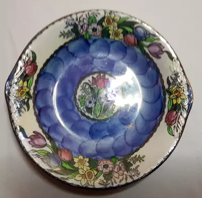 Buy Vintage Maling Newcastle-On-Tyne  Bowl 6526 With Blue May-Bloom Design • 12£