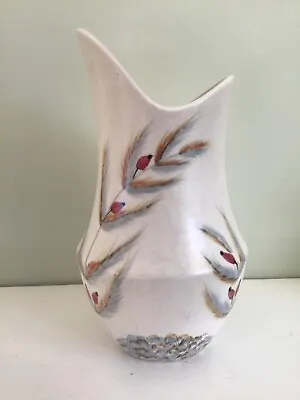 Buy Vintage Signed E Radford Vase Hand Painted Wild Flower Pattern  20cm Tall • 6£