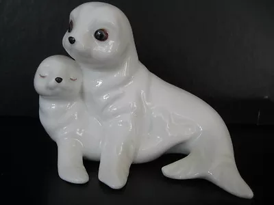 Buy Vintage Royal Osborne White Bone China Pair Of Seal Pup Mother And Baby Tmr 5598 • 16.99£