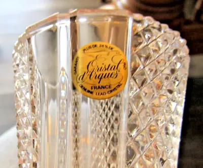 Buy Vintage Vase Cristal D'Arques Paris, Hexagonal Crystal  5 Inch, Made In France • 12.49£