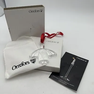 Buy Vintage ORREFORS CRYSTAL ORNAMENT 2000 CHRISTMAS ANGEL W/BOX And Felt Pouch • 17.08£