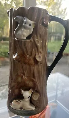Buy Vintage Hornsea Pottery Jug/Vase Fauna Tree With Squirrel & Fawn VGC. • 9.99£