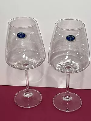 Buy 2 Bohemia Crystal Wine Glasses Czech Republic Brand New • 14.15£