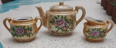 Buy Vintage Miniature Porcelin 3pc Tea Set. Made In Occupied Japan. • 11.57£