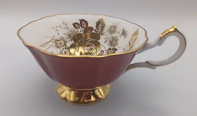 Buy Queen Anne Bone China Gold Gilded Rose Red Tea Cup • 9.99£