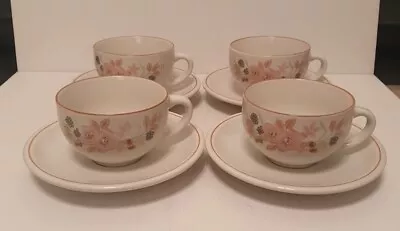 Buy BOOTS Hedge Rose Tea Cups And Saucers - Set Of Four - Excellent Condition • 10.50£