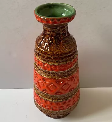 Buy Vintage West German Spara Vase 1950’s Orange Tone Textured Pottery Mid Century • 40£