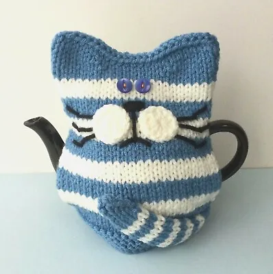 Buy *new* Cornish Cat Tea Cosy * Hand Knitted *medium Cornishware Blue White • 8.95£