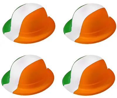 Buy 4 X IRISH FLAG BOWLER HATS ST PATRICKS DAY TRI COLOUR IRELAND FANCY DRESS HAT • 5.49£
