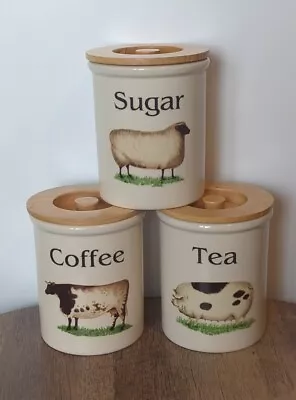 Buy T.G Green Cloverleaf Farm Animals Coffee Tea Sugar Jars Pots Container. Pig, Cow • 24£