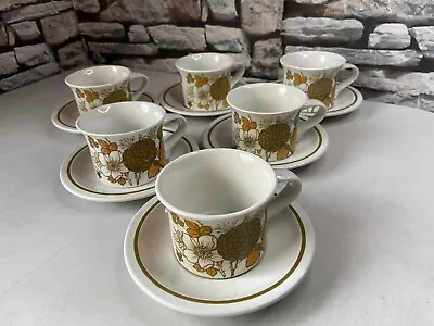 Buy Midwinter Countryside 12 Piece Cup & Saucer Set Vintage Staffordshire Tableware • 19.95£