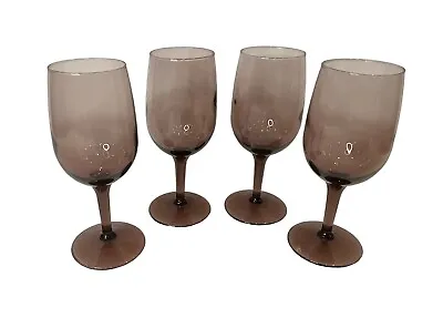 Buy Set Of 4 Vintage Purple Amethyst Wine Glasses. Short Stemmed Glass. Solid Color. • 23.97£