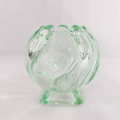 Buy Vintage Green Glass Bagley Equinox Art Deco 1930s Small Bowl Vase 4  • 14.95£