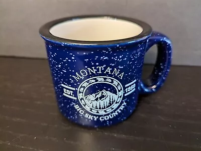 Buy Big Sky Country Montana Coffee Mug Blue Speckled Stoneware Ceramic Mountain • 11.38£