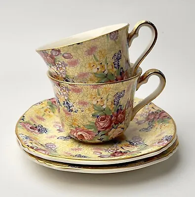 Buy 2 X Royal Winton Grimaces Ltd Cup Saucer Duos “Wellbeck” Chintz Pattern. • 36£