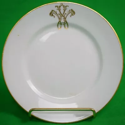 Buy C. Ahrenfeldt Limoges French China Plate W/ Armorial Monogram 'W' • 240.12£